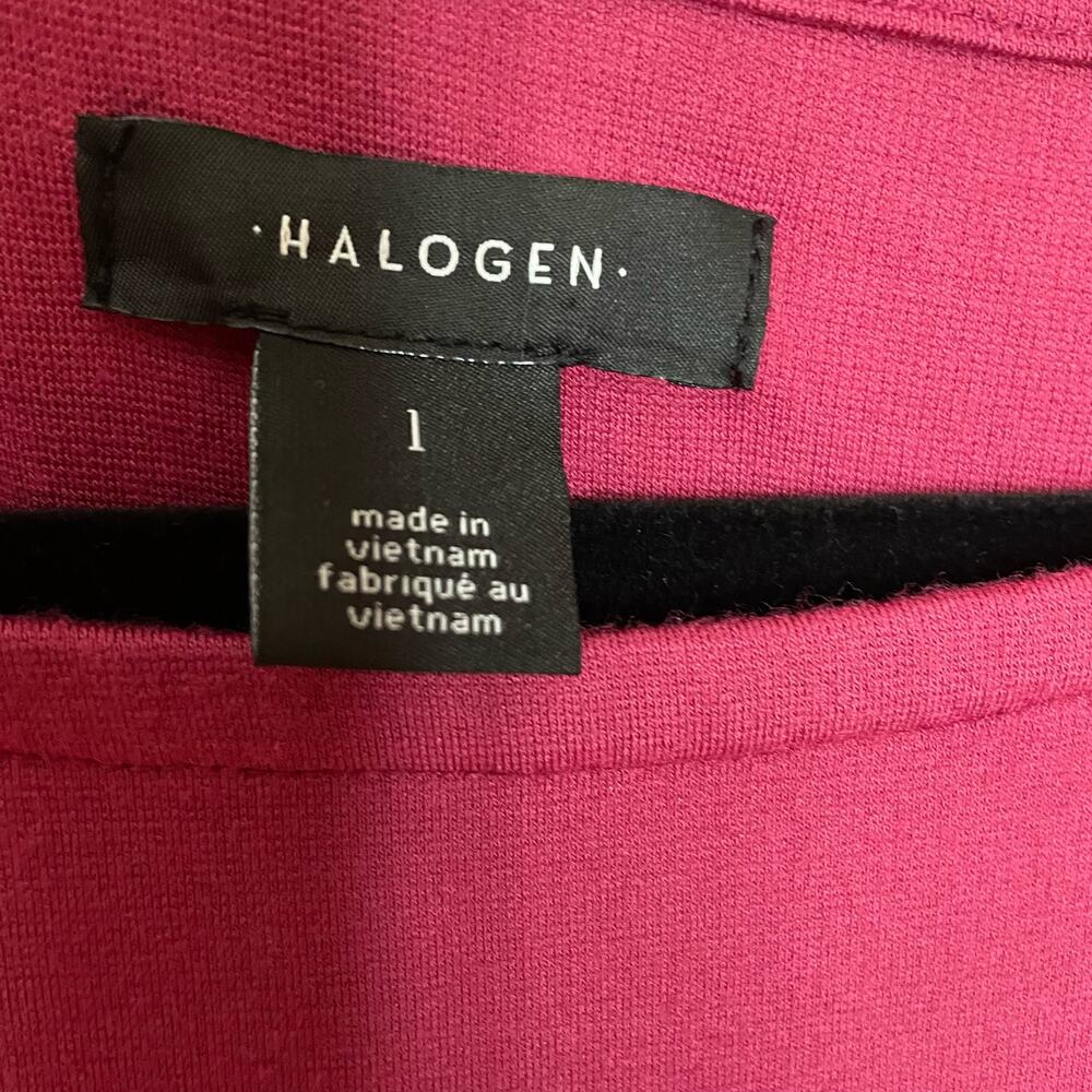 Halogen Womens Size 1 Bateau Neck Tunic Top Split Side Quarter Sleeve - Picture 4 of 7